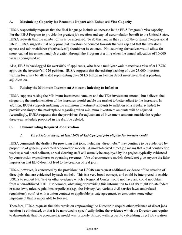 IIUSA致信参议院大佬，积极游说EB-5延期与改革