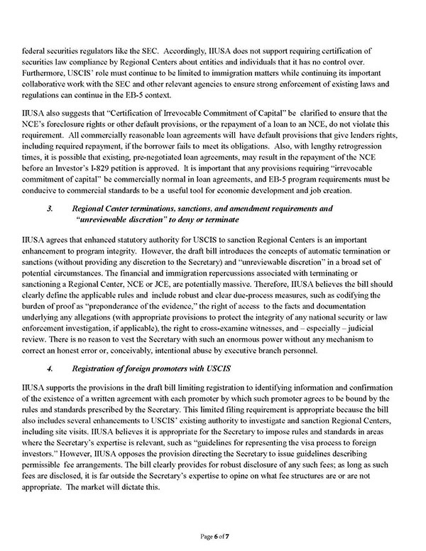 IIUSA致信参议院大佬，积极游说EB-5延期与改革