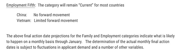 2020年10月份EB-5排期停滞，表B开放