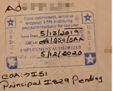 人在境外，I-551章过期了怎么办？